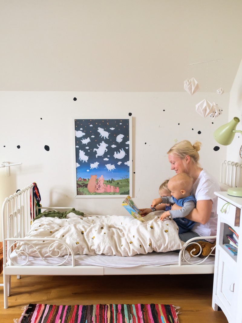 Abendroutine, Kinder ins Bett bringen, Einschlafposter